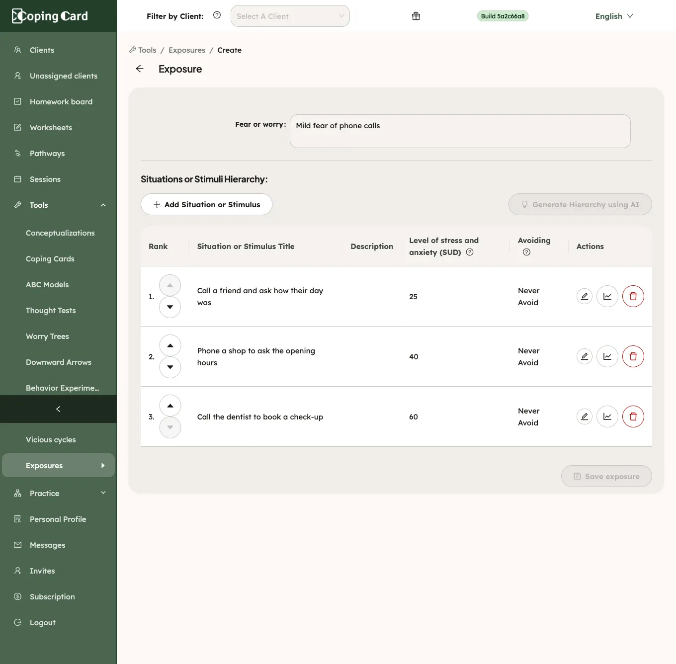 The portal ladder page with the button to generate a hierarchy with AI and the table of rungs