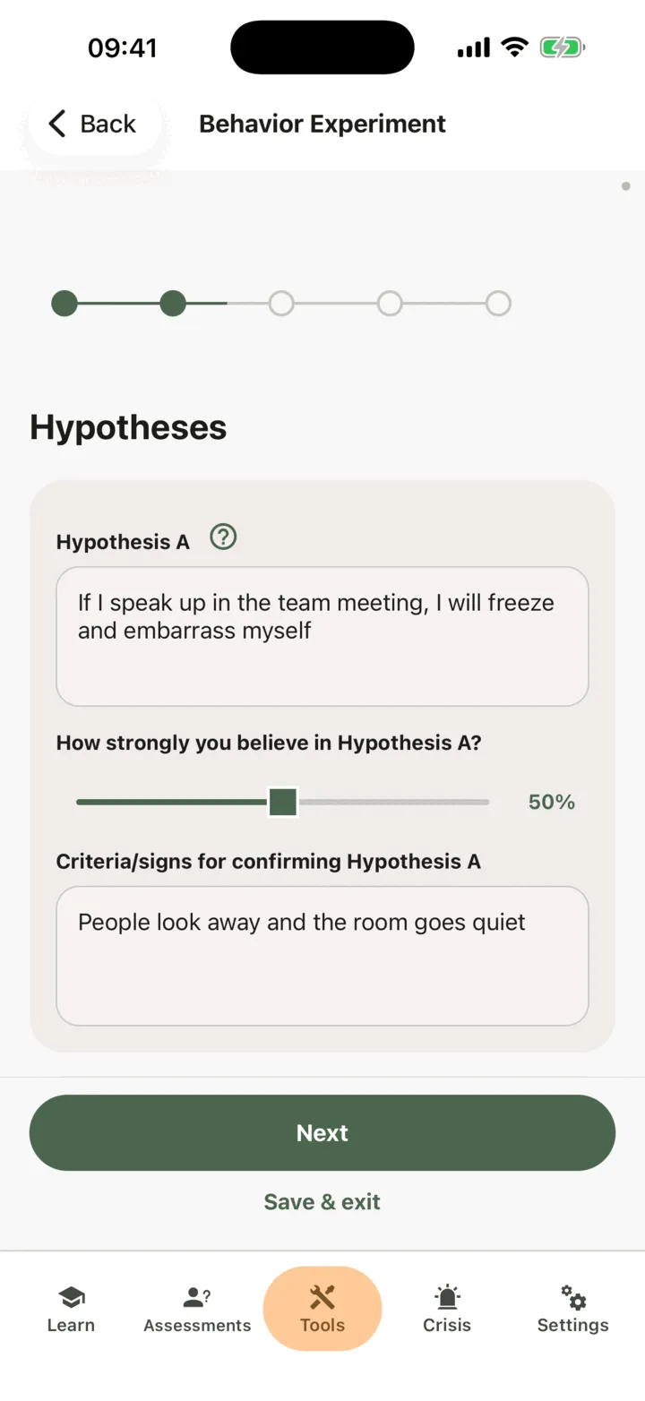 The Hypotheses step