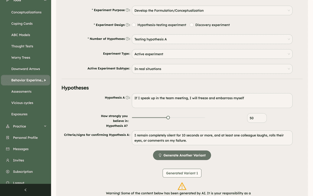 AI-drafted suggestions for hypotheses and the plan